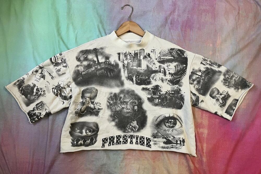 Prestige Collection Glory thru Pain Drop Neck Short Sleeve Tee SweatShirt Sz S